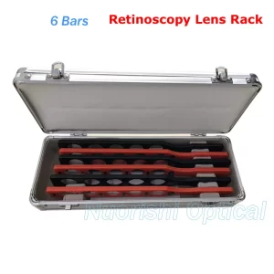 Reglas esquiascópicas para retinoscopía, 6 barras de plástico, 30 lentes, estuche de aluminio