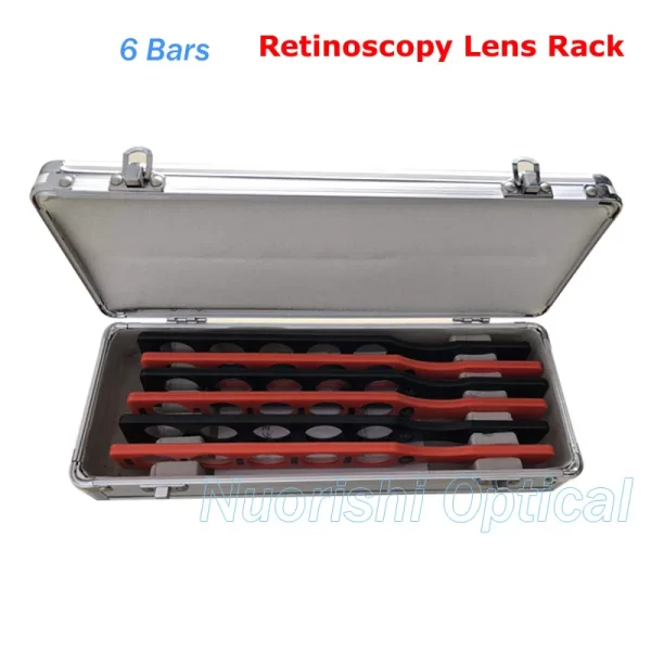 Reglas esquiascópicas para retinoscopía, 6 barras de plástico, 30 lentes, estuche de aluminio